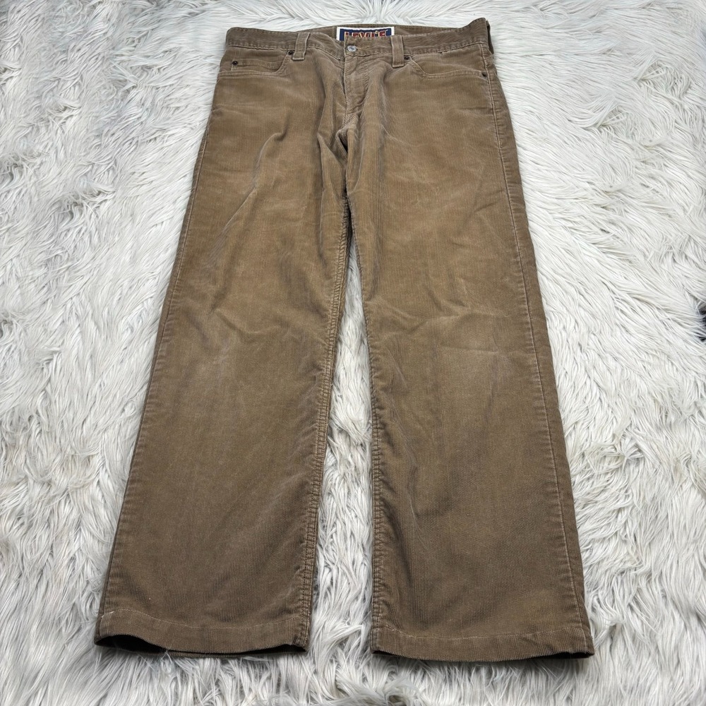Levi's Men's 34 Tan Low Loose 549 Corduroy Pants Straight Leg Preppy Casual